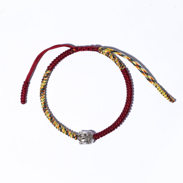 Dark Red Couple Lucky Handmade Knots Thread Bracelet Tibetan Woven Amulet Braided Cord Bracelets