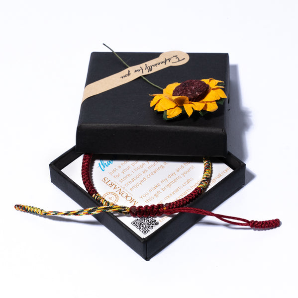 Dark Red Couple Lucky Handmade Knots Thread Bracelet Tibetan Woven Amulet Braided Cord Bracelets