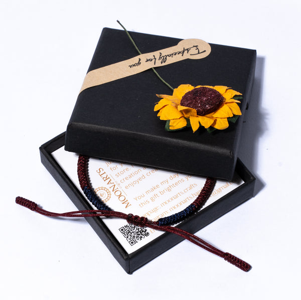 Dark Red Couple Lucky Handmade Knots Thread Bracelet Tibetan Woven Amulet Braided Cord Bracelets & Bangles For Women Men