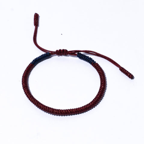 Dark Red Couple Lucky Handmade Knots Thread Bracelet Tibetan Woven Amulet Braided Cord Bracelets & Bangles For Women Men