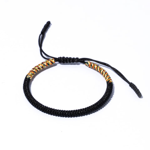 BlackCouple Lucky Handmade Knots Thread Bracelet Tibetan Woven Amulet Braided Cord Bracelets & Bangles For Women Men