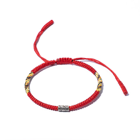Red Couple Lucky Handmade Knots Thread Bracelet Tibetan Woven Amulet Braided Cord Bracelets & Bangles For Women Men