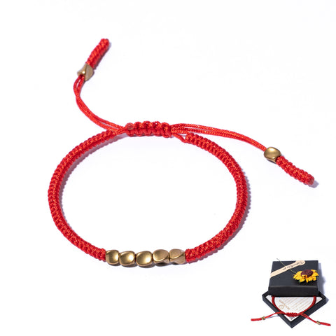 Red Couple Lucky Handmade Knots Thread Bracelet Tibetan Woven Amulet Braided Cord Bracelets & Bangles For Women Men