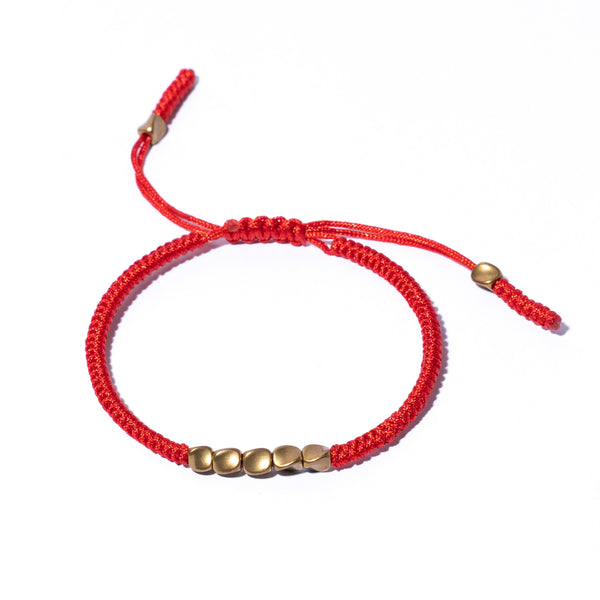 Red Couple Lucky Handmade Knots Thread Bracelet Tibetan Woven Amulet Braided Cord Bracelets & Bangles For Women Men
