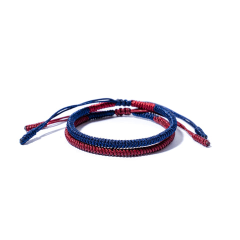 Red and Blue Couple Lucky Handmade Knots Thread Bracelet Tibetan Woven Amulet Braided Cord Bracelets & Bangles For Women Men