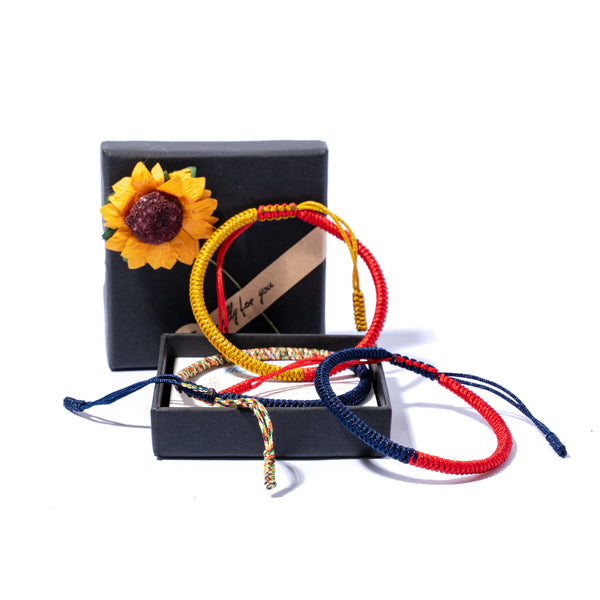 Mix Couple Lucky Handmade Knots Thread Bracelet Tibetan Woven Amulet Braided Cord Bracelets & Bangles For Women Men