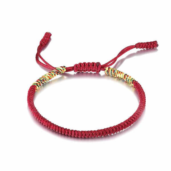 Red Couple Lucky Handmade Knots Thread Bracelet Tibetan Woven Amulet Braided Cord Bracelets & Bangles For Women Men