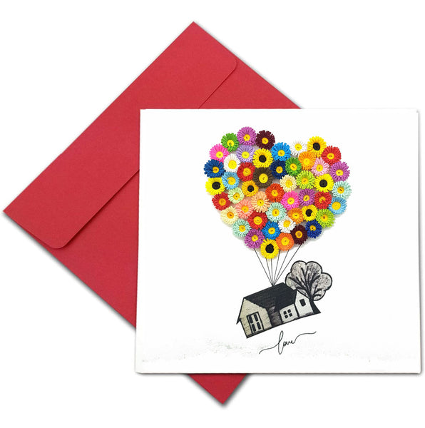 Quilling Card 3D Love House Unique Dedicated Paper Handmade Art