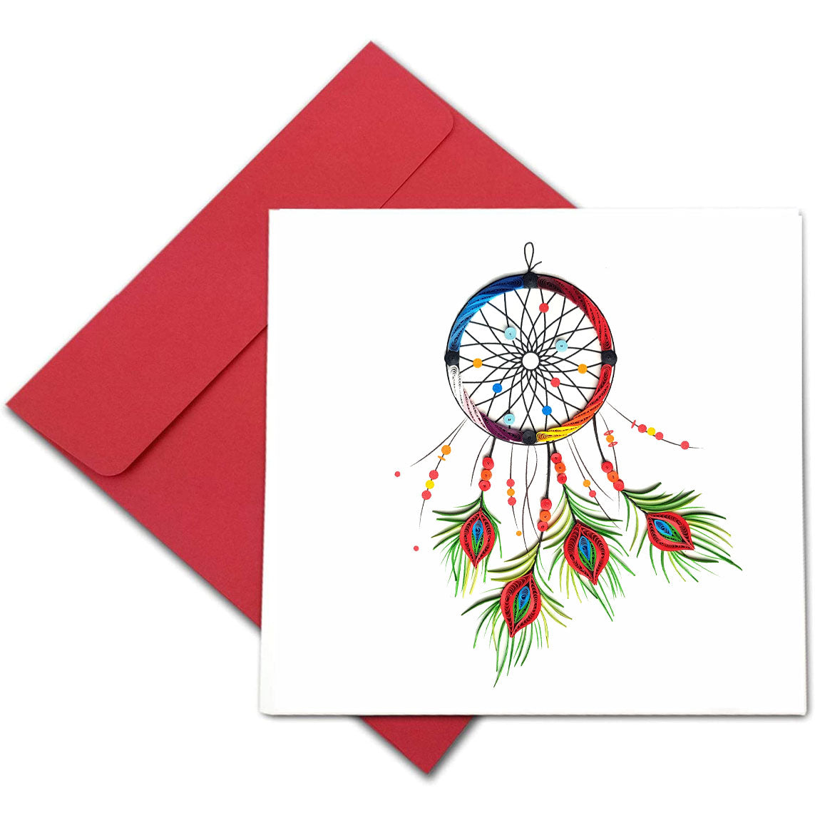 Quilling Card 3D Dream Catcher Quilled Happy Birthday Paper Handmade