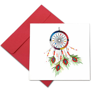 Quilling Card 3D Dream Catcher Quilled Happy Birthday Paper Handmade