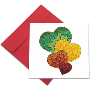 Quilling Card 3D Heart Unique Dedicated Paper Handmade Art