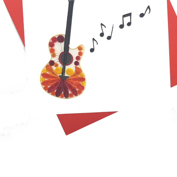 Quilling Card 3D Guitar Unique Dedicated Paper Handmade Art