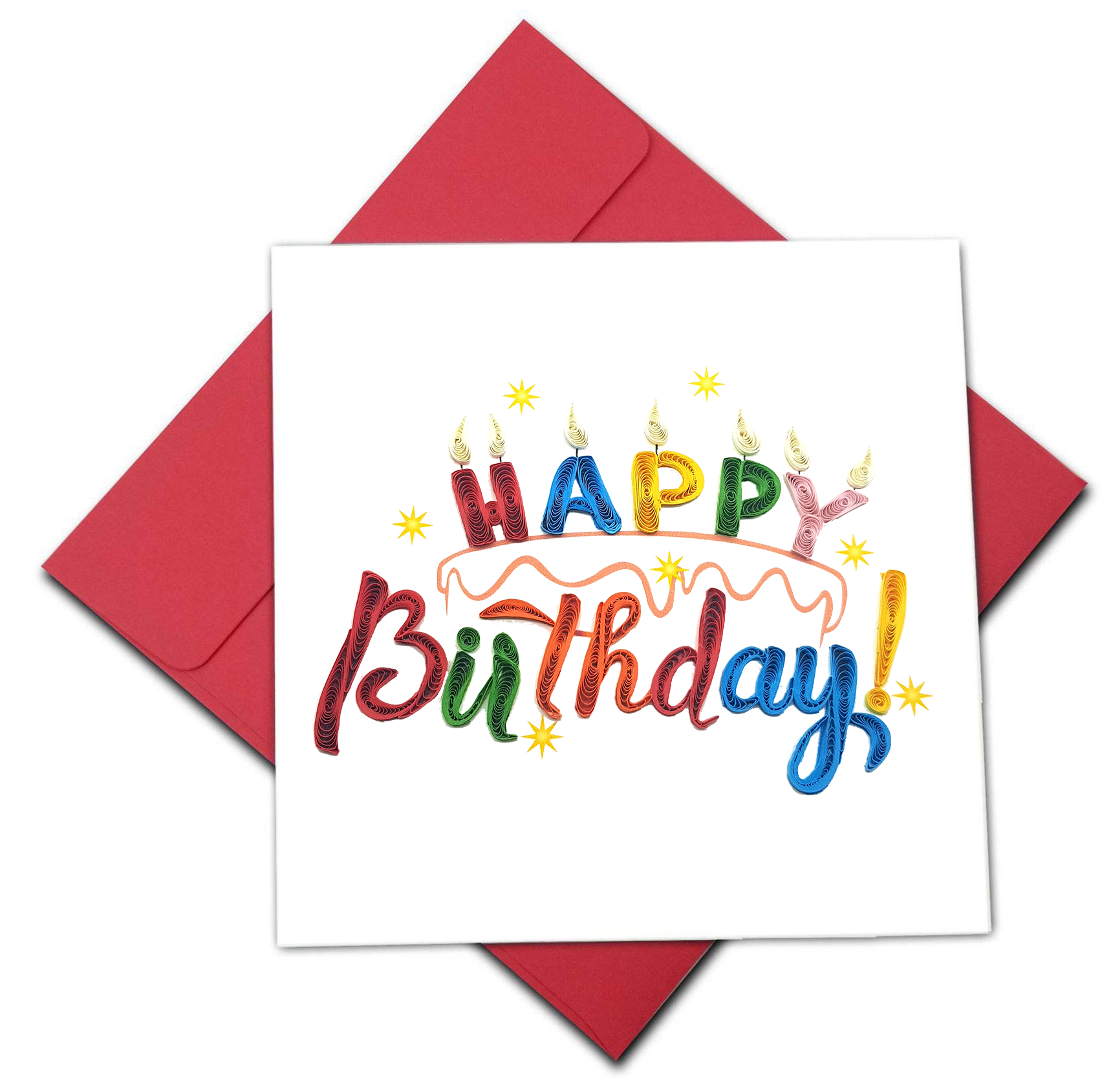 Quilling Card 3D Love Happy Birthday Unique Dedicated Paper Handmade Art