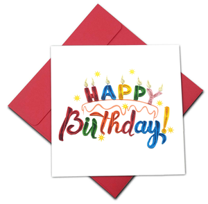 Quilling Card 3D Love Happy Birthday Unique Dedicated Paper Handmade Art
