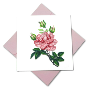 Quilling Card 3D Rose Happy Birthday Unique Dedicated Paper Handmade Art
