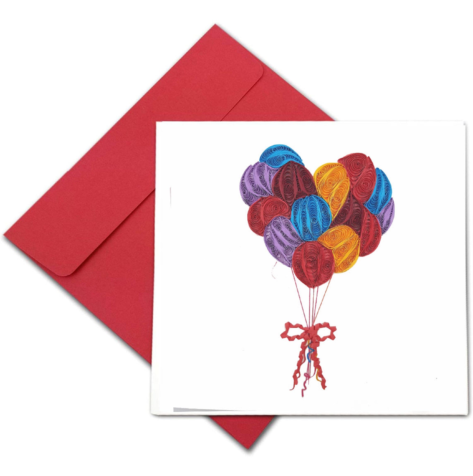 Quilling Card 3D Heart Unique Dedicated Paper Handmade Art