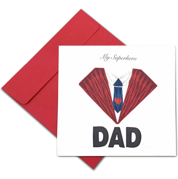 Quilling Card 3D for Dad Unique Dedicated Paper Handmade Art