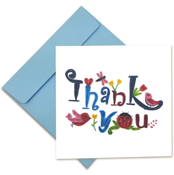 Quilling Card 3D Thank You Unique Dedicated Paper Handmade Art