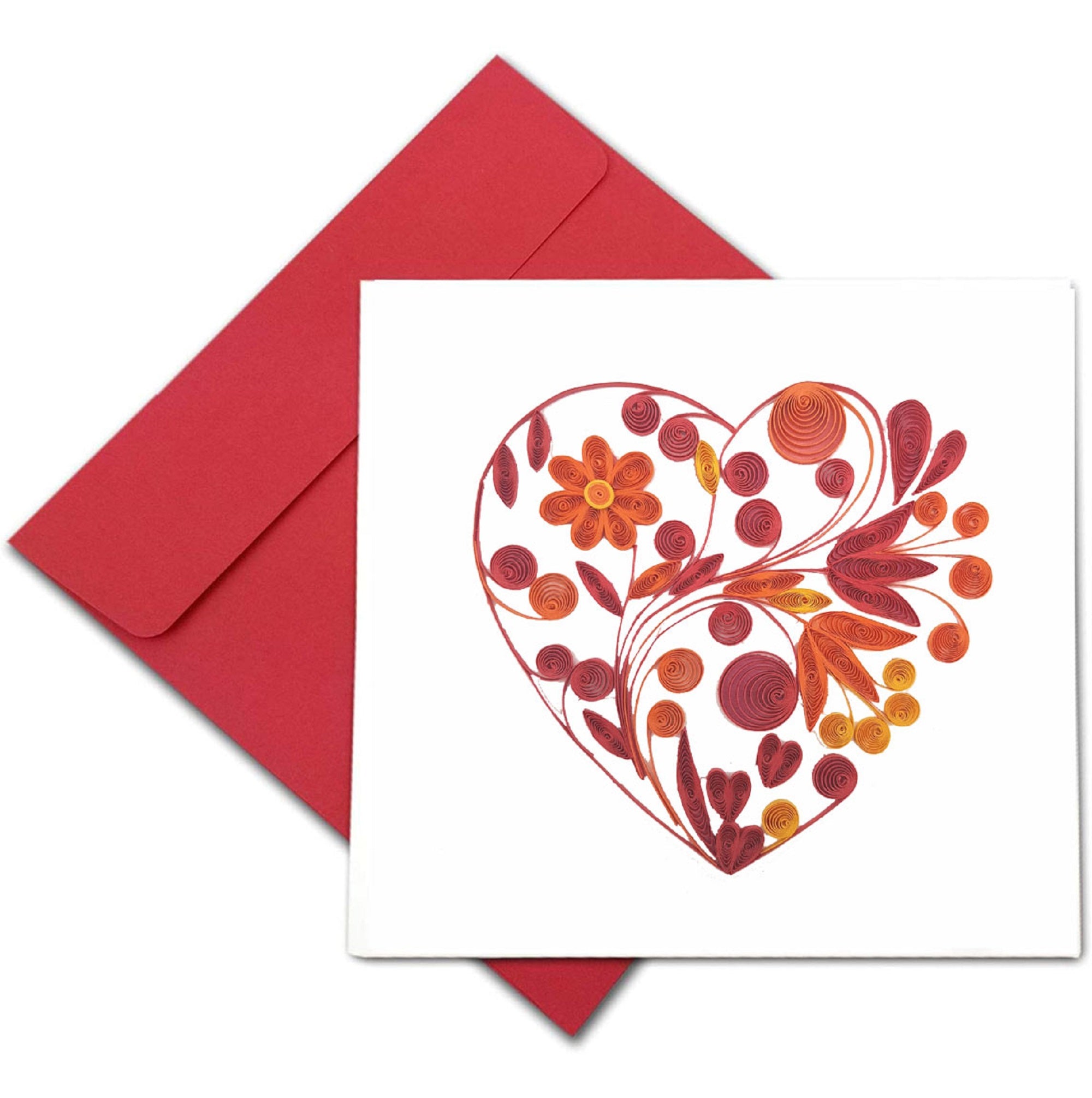Quilling Card 3D Heart Unique Dedicated Paper Handmade Art