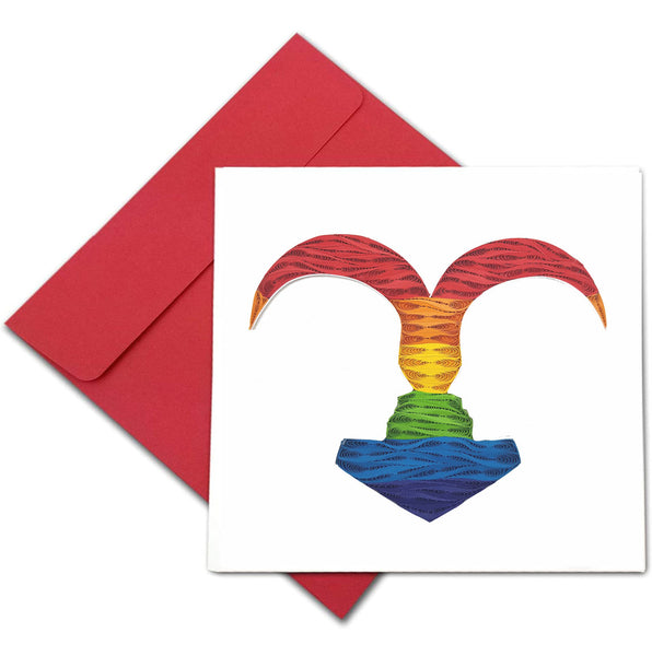 Quilling Card 3D Red Romantic Love Unique Dedicated Paper Handmade Art
