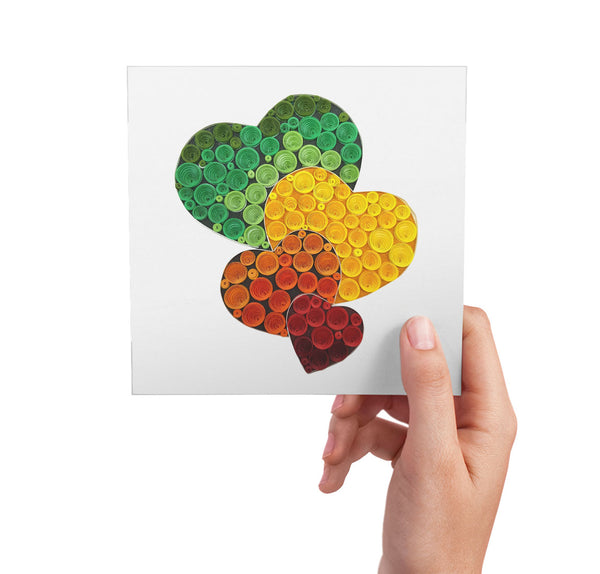 Quilling Card 3D Heart Unique Dedicated Paper Handmade Art