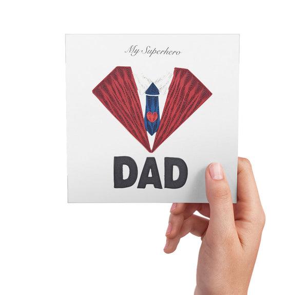 Quilling Card 3D for Dad Unique Dedicated Paper Handmade Art