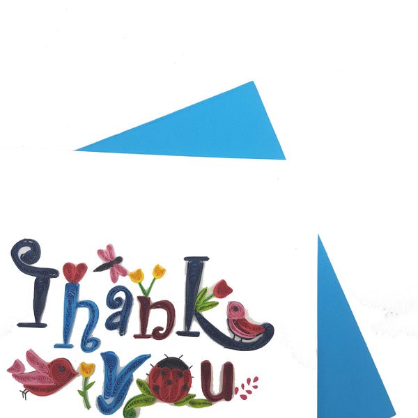 Quilling Card 3D Thank You Unique Dedicated Paper Handmade Art