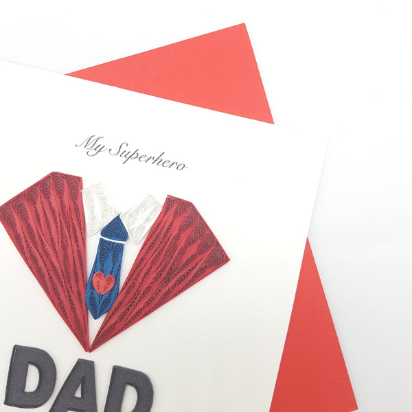 Quilling Card 3D for Dad Unique Dedicated Paper Handmade Art