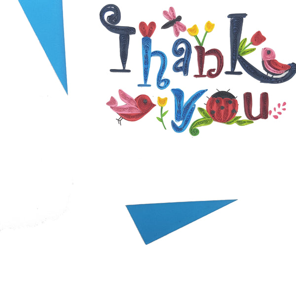 Quilling Card 3D Thank You Unique Dedicated Paper Handmade Art