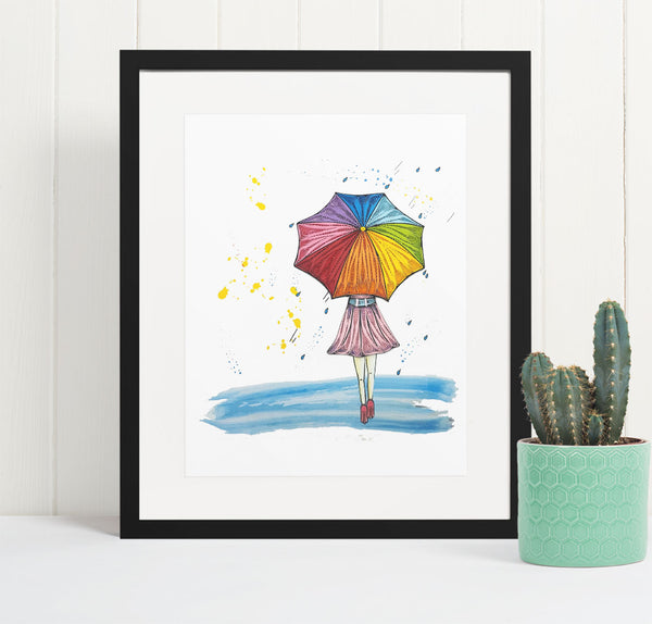 Quilling Card 3D Umbrella Girl Unique Dedicated Paper Handmade Art