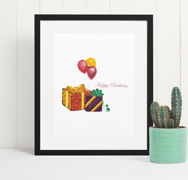 Quilling Card 3D Gift ang Balloon Unique Dedicated Paper Handmade Art